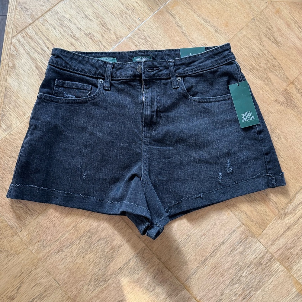 NWT High Waist Black Denim Shorts